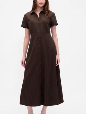 GAP Linen-Blend Midi Shirtdress, S Tall, BNWT